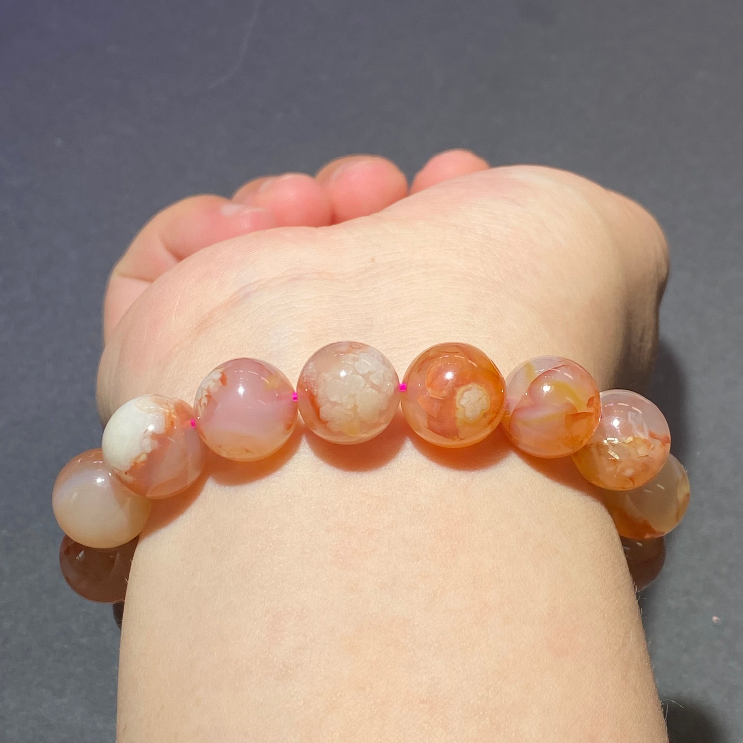 Flower Agate Bracelets 15-16.5cm