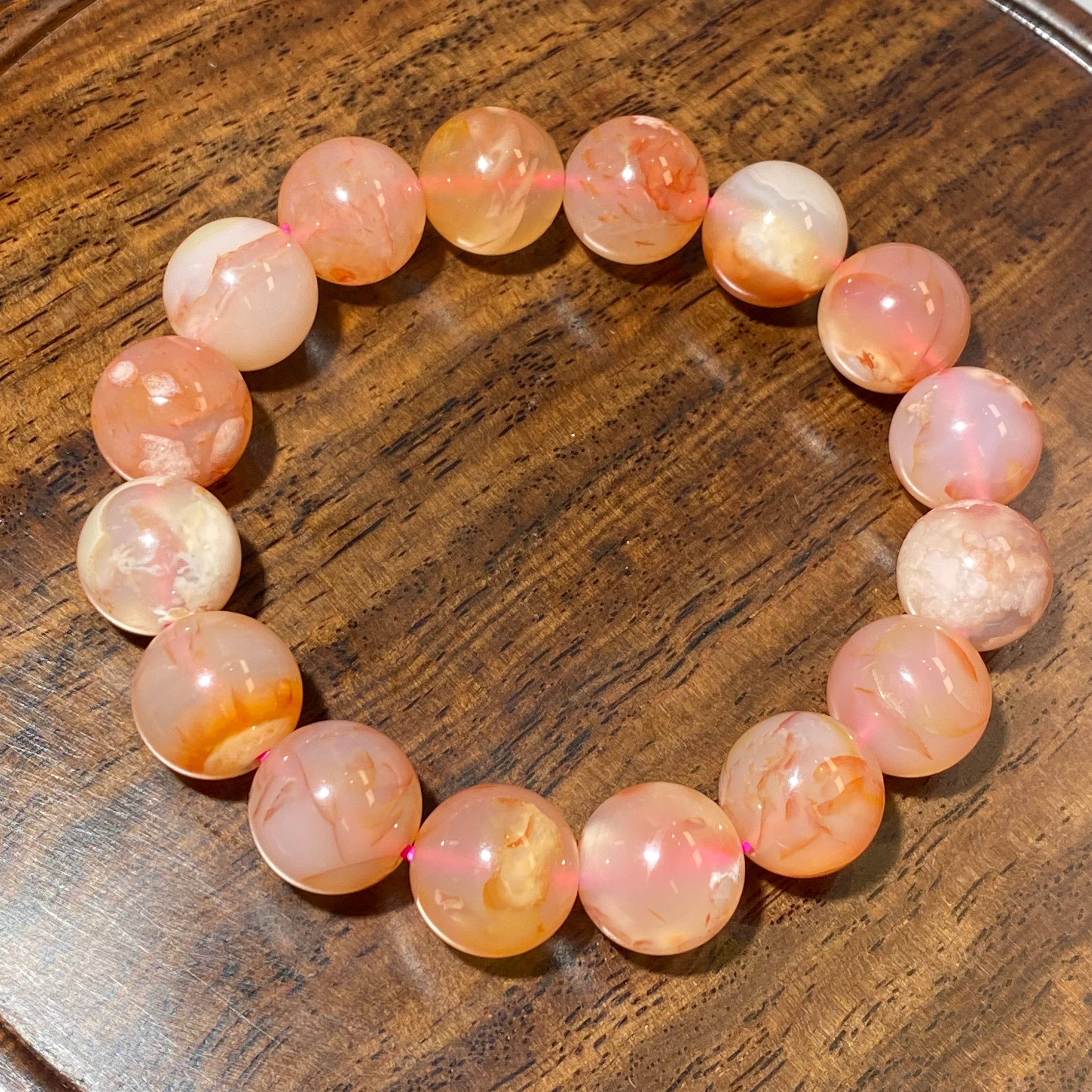 Flower Agate Bracelets 15-16.5cm