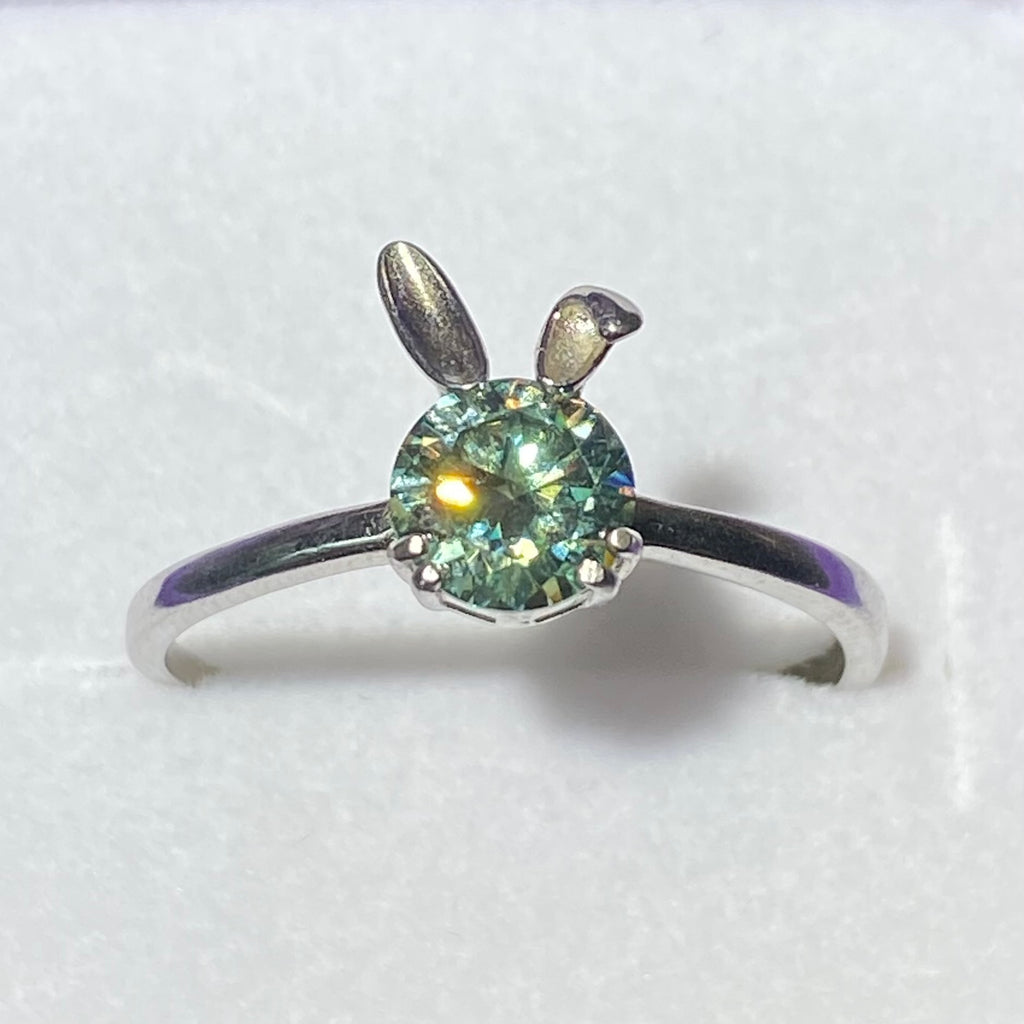 Mozambique diamond rabbit s925 ring