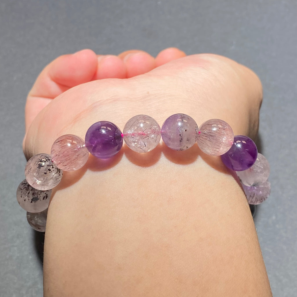Natural Super Seven Beaded Bracelet 15-16cm
