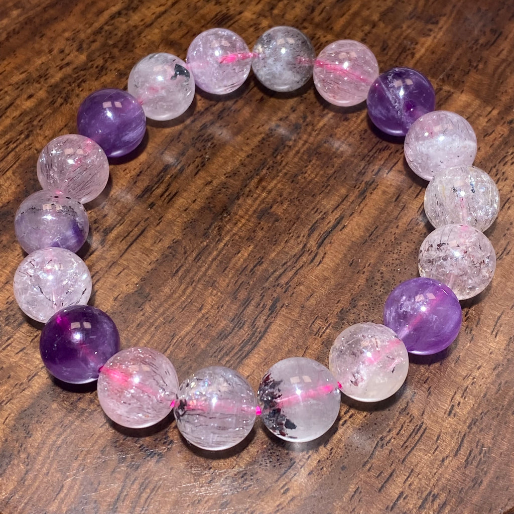 Natural Super Seven Beaded Bracelet 15-16cm