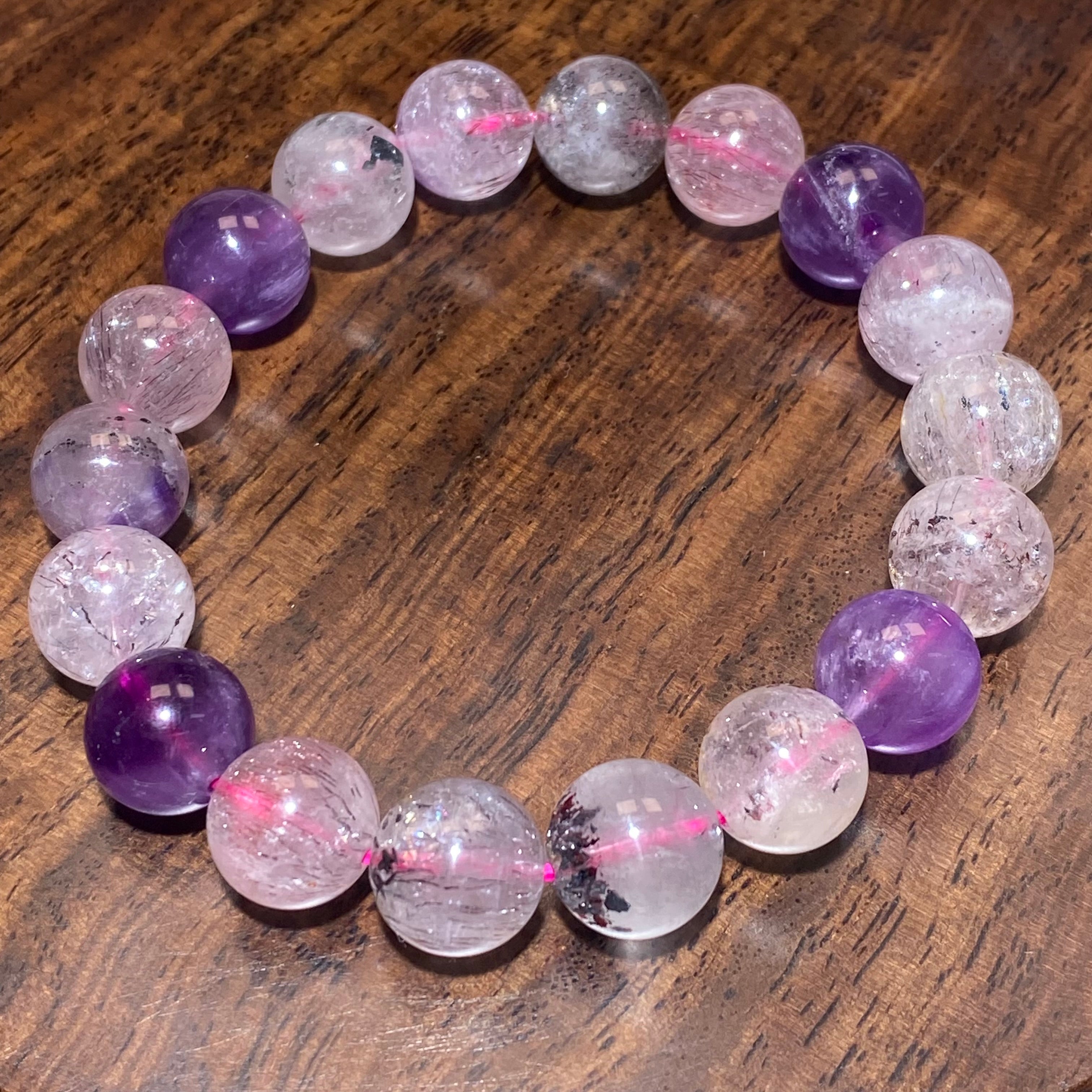 Natural Super Seven Beaded Bracelet 15-16cm