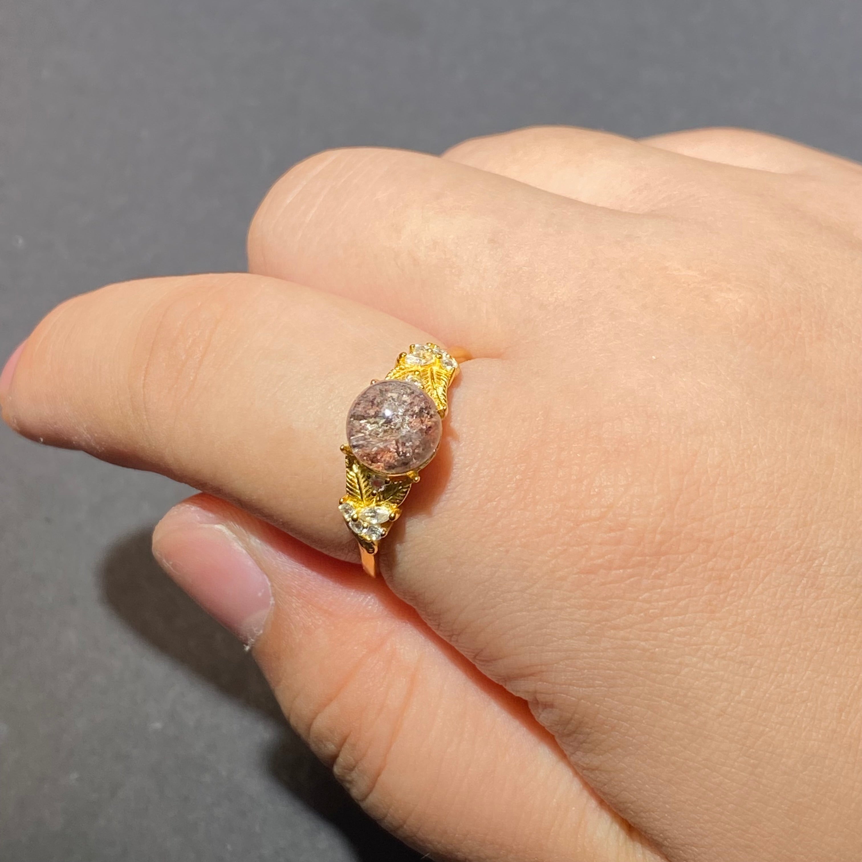 Natural Ghost Quartz s925 Ring