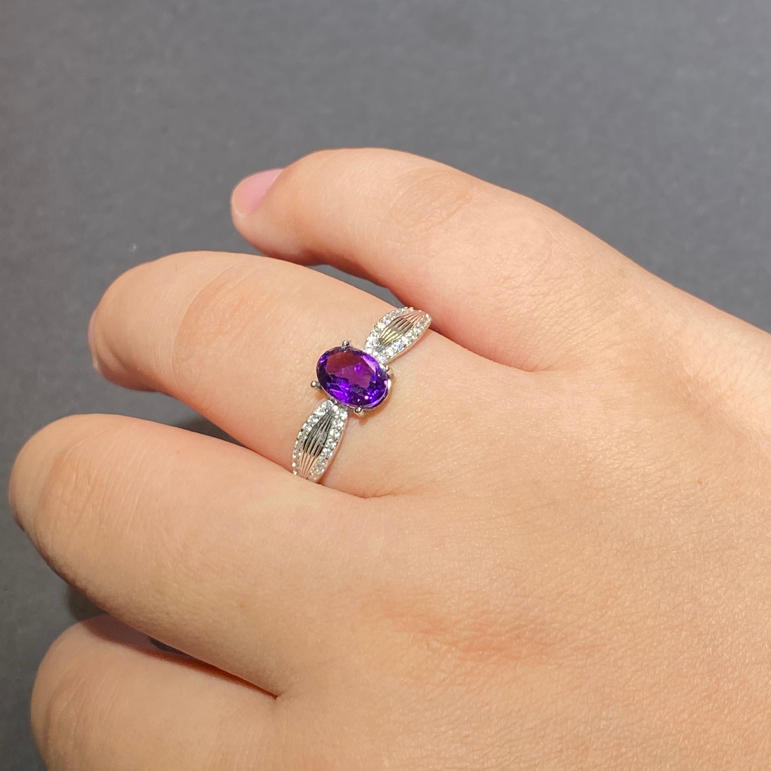 Natural Amethyst s925 Ring