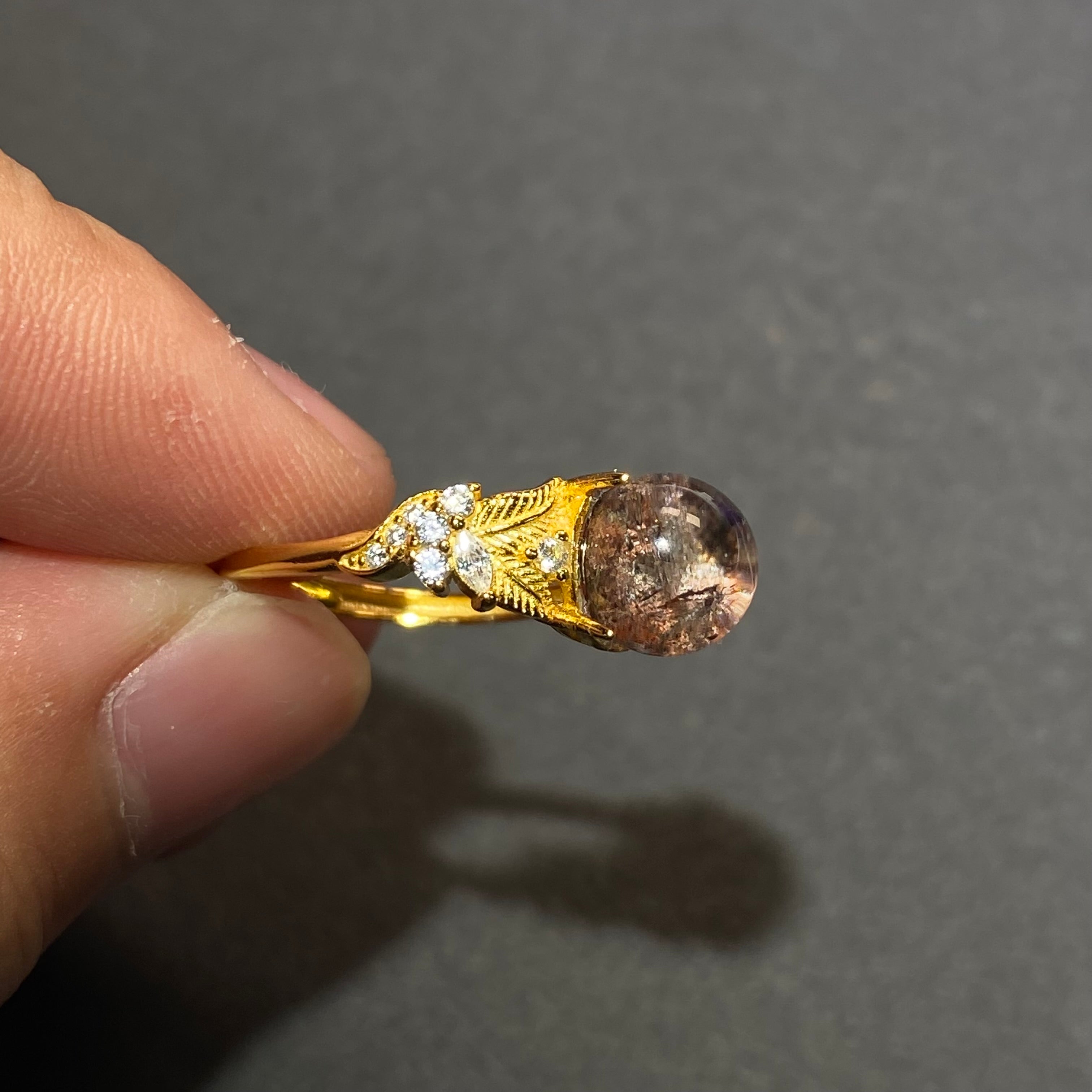 Natural Ghost Quartz s925 Ring