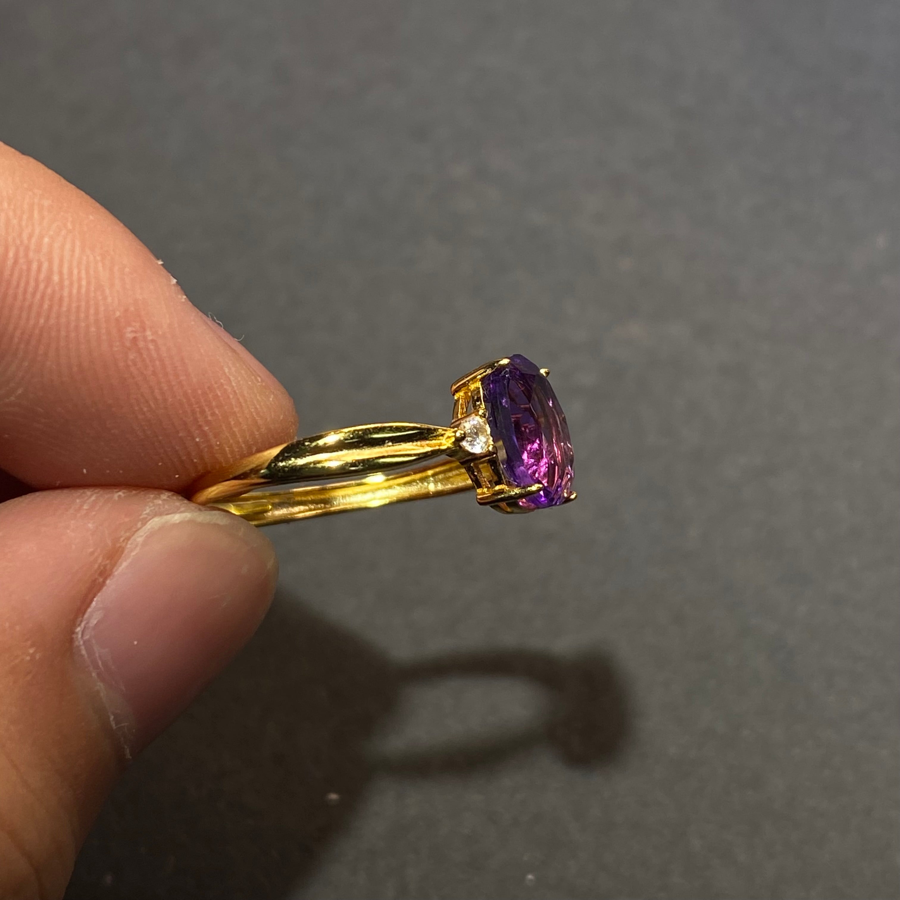 Natural Amethyst S925 Ring