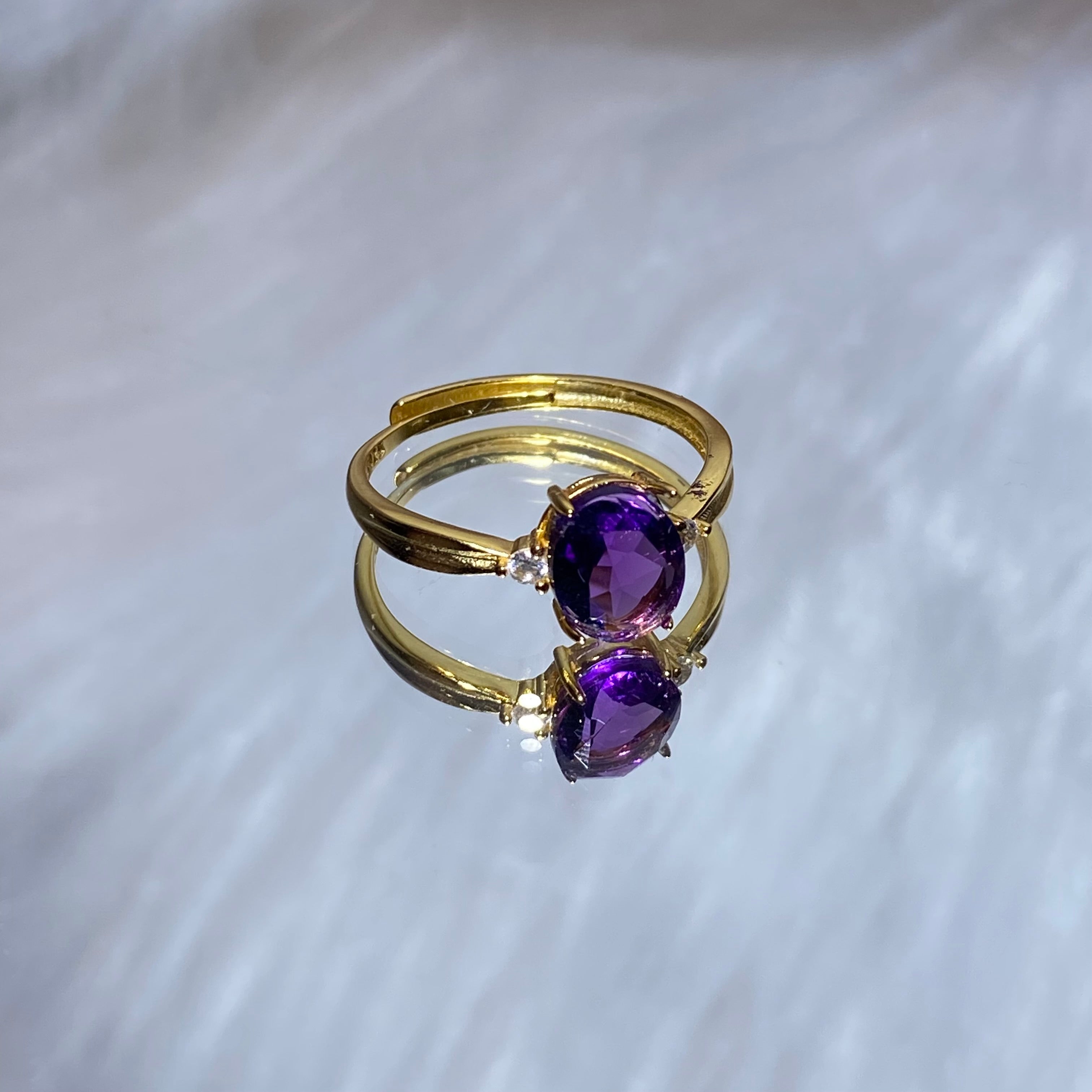 Natural Amethyst S925 Ring