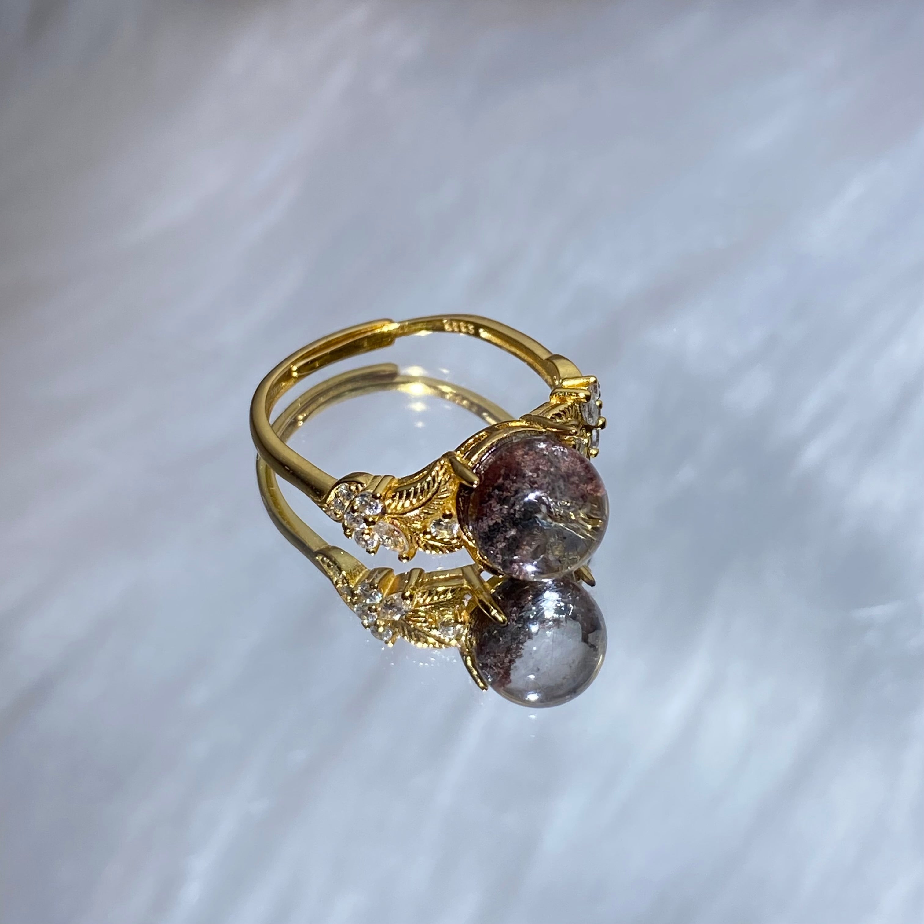 Natural Ghost Quartz s925 Ring
