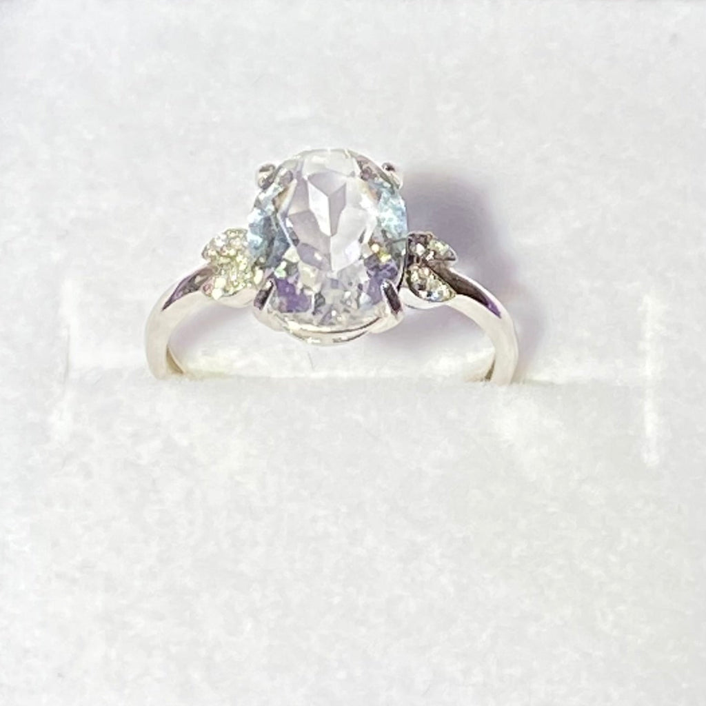 S925 Natural Clear quartz ring