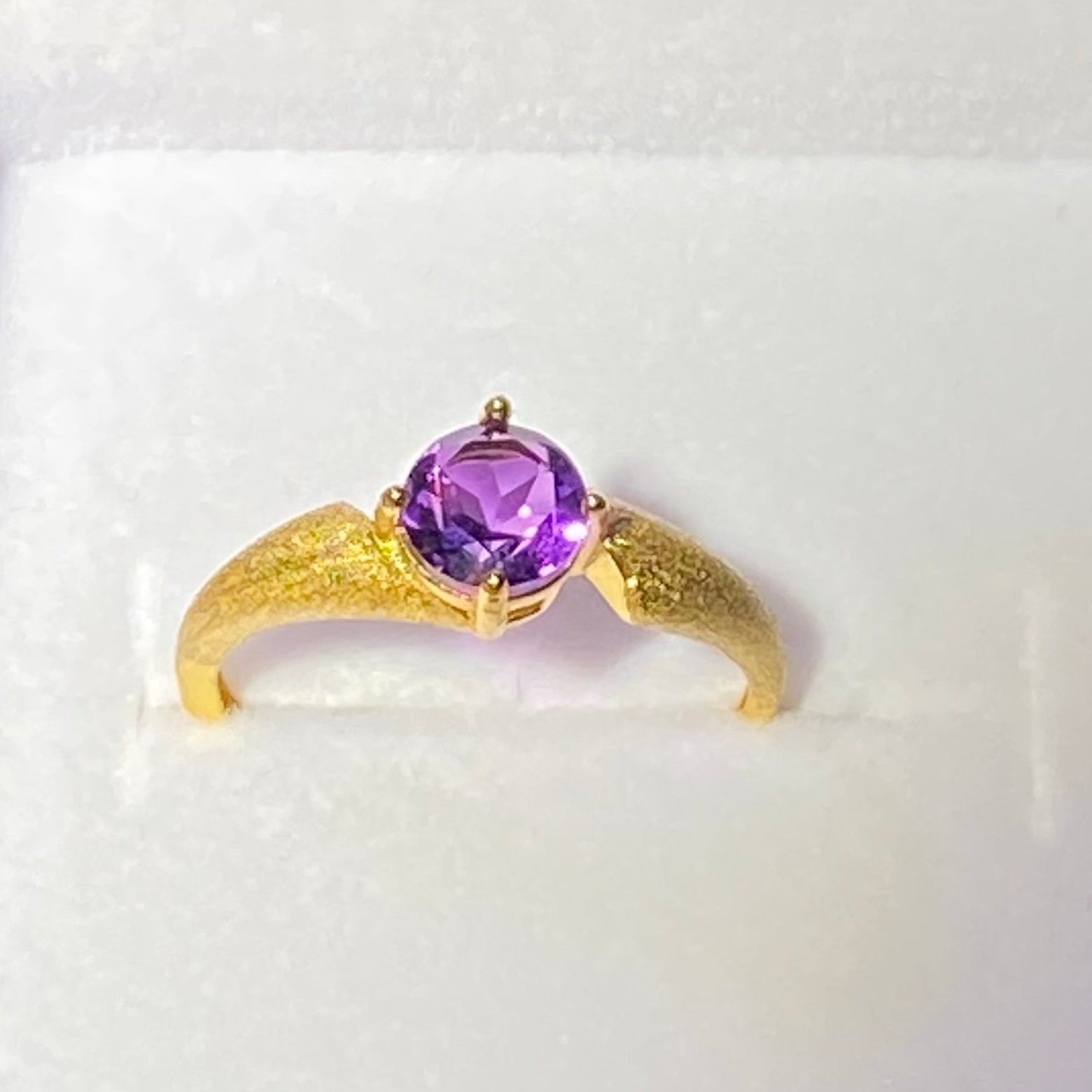 S925 Amethyst Gold Ring