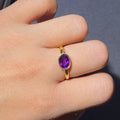 S925 Amethyst Gold Ring