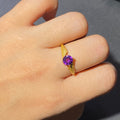 S925 Amethyst Gold Ring