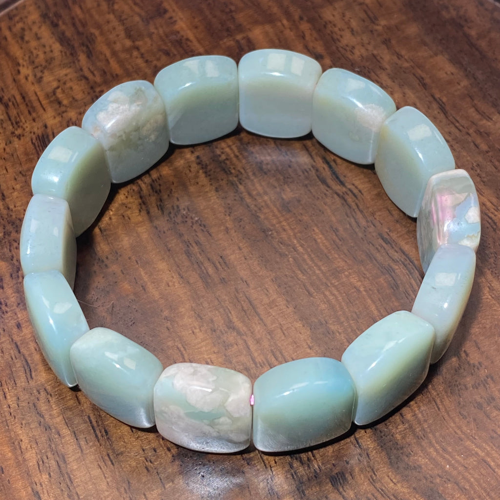 Natural Green Flower Agate 15-16.5cm