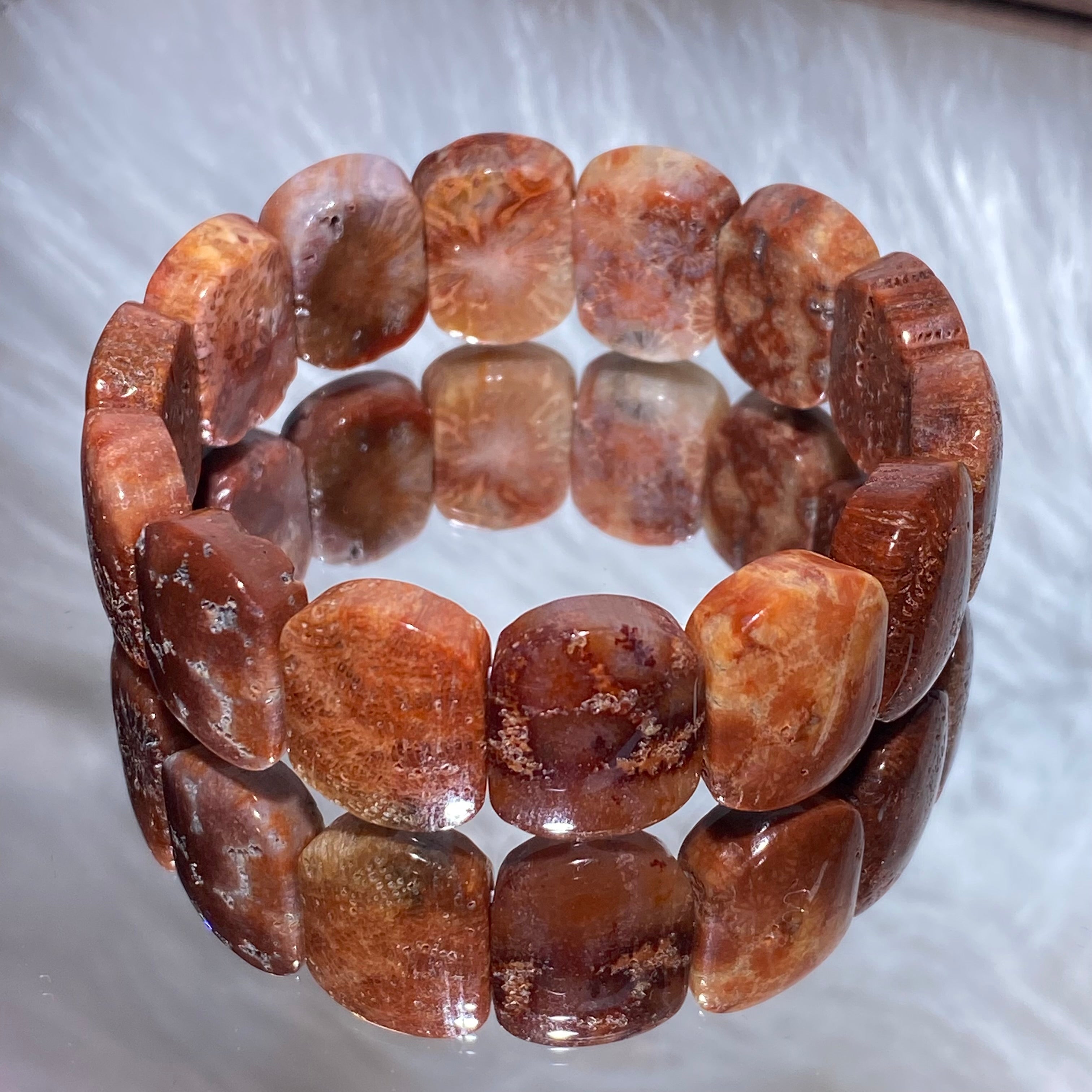 Coral Jade Bracelets 15-17cm