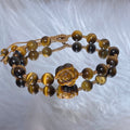 Handwoven Woven Bracelet with Flower Crystal Beads