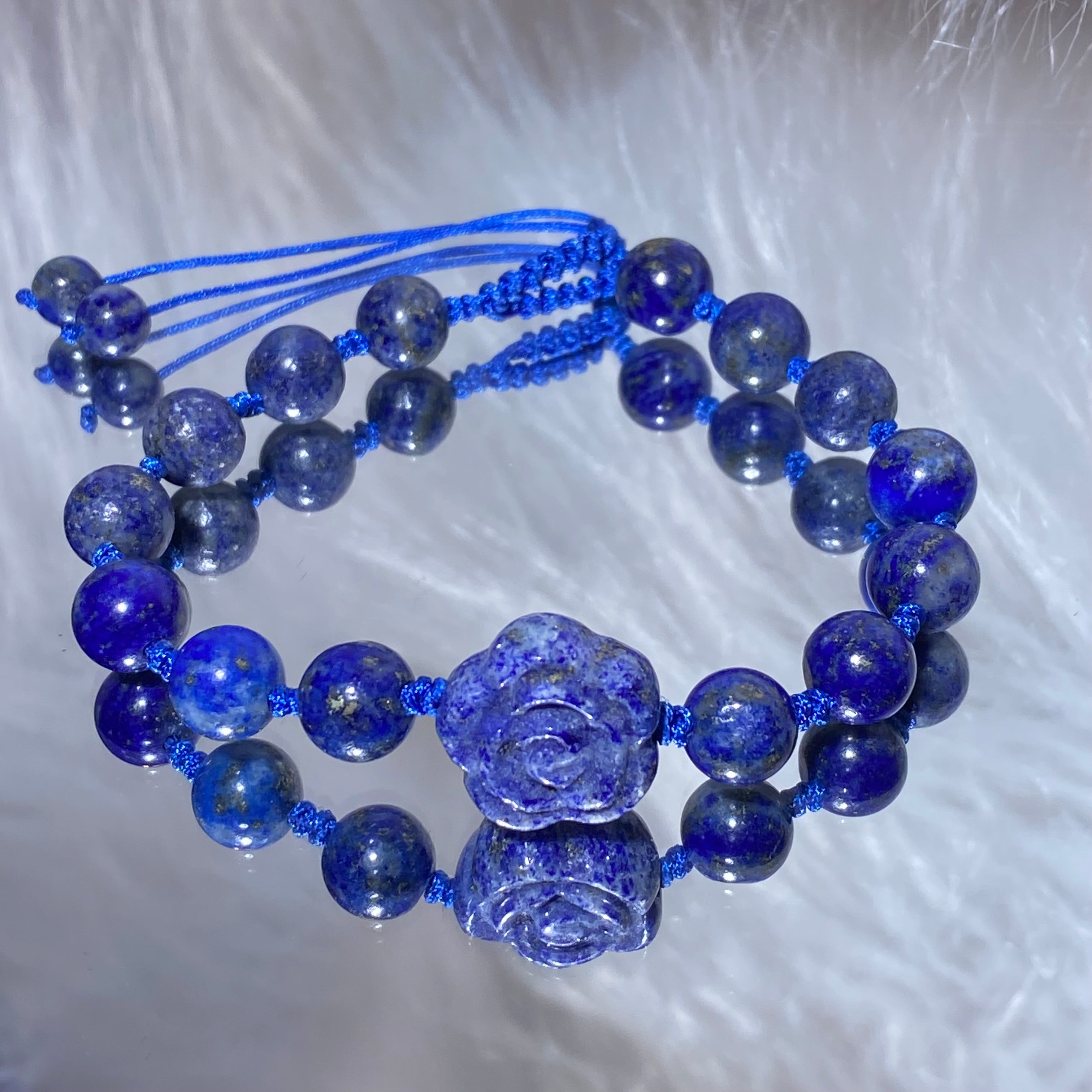 Handwoven Woven Bracelet with Flower Crystal Beads