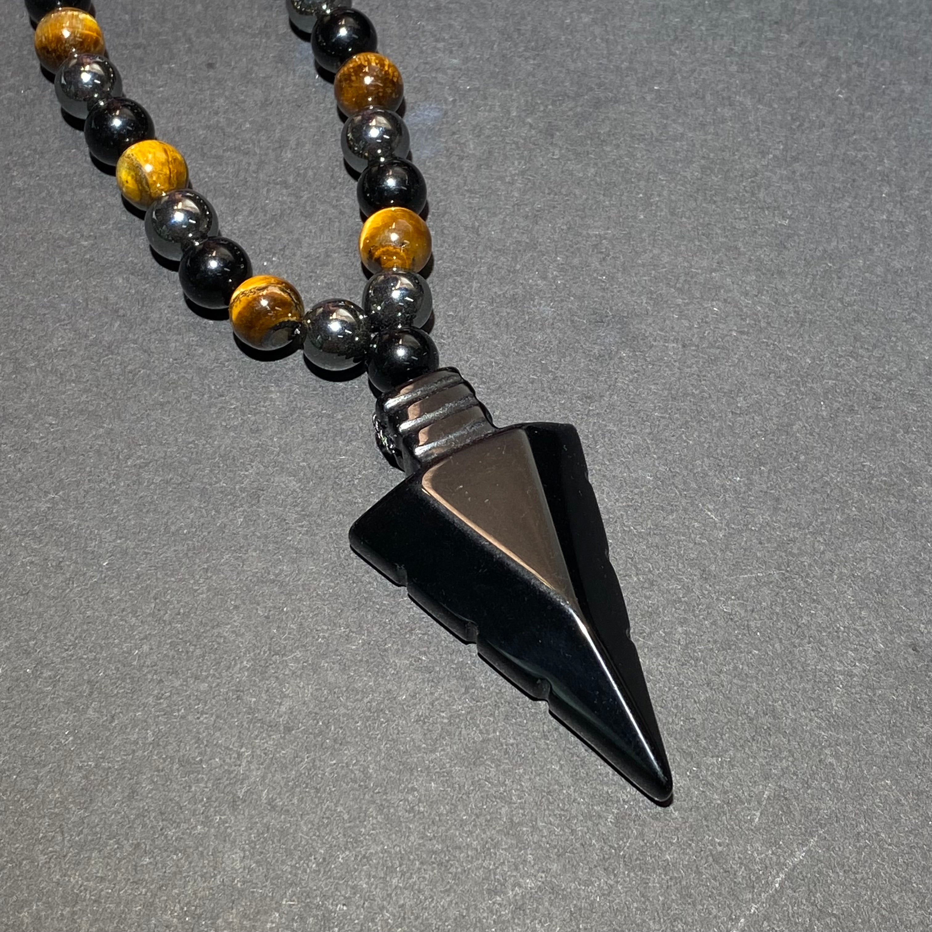 Hematite+Tiger Eyes Necklaces