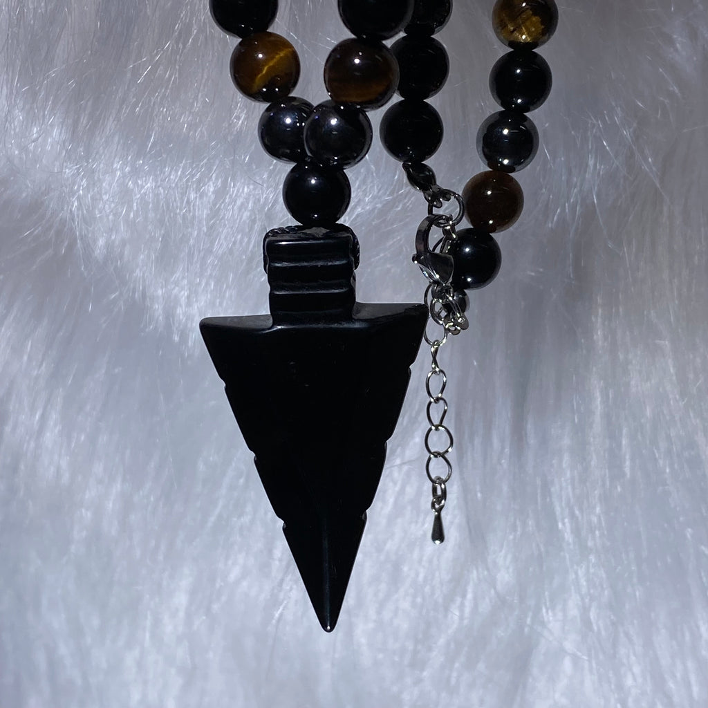 Hematite+Tiger Eyes Necklaces
