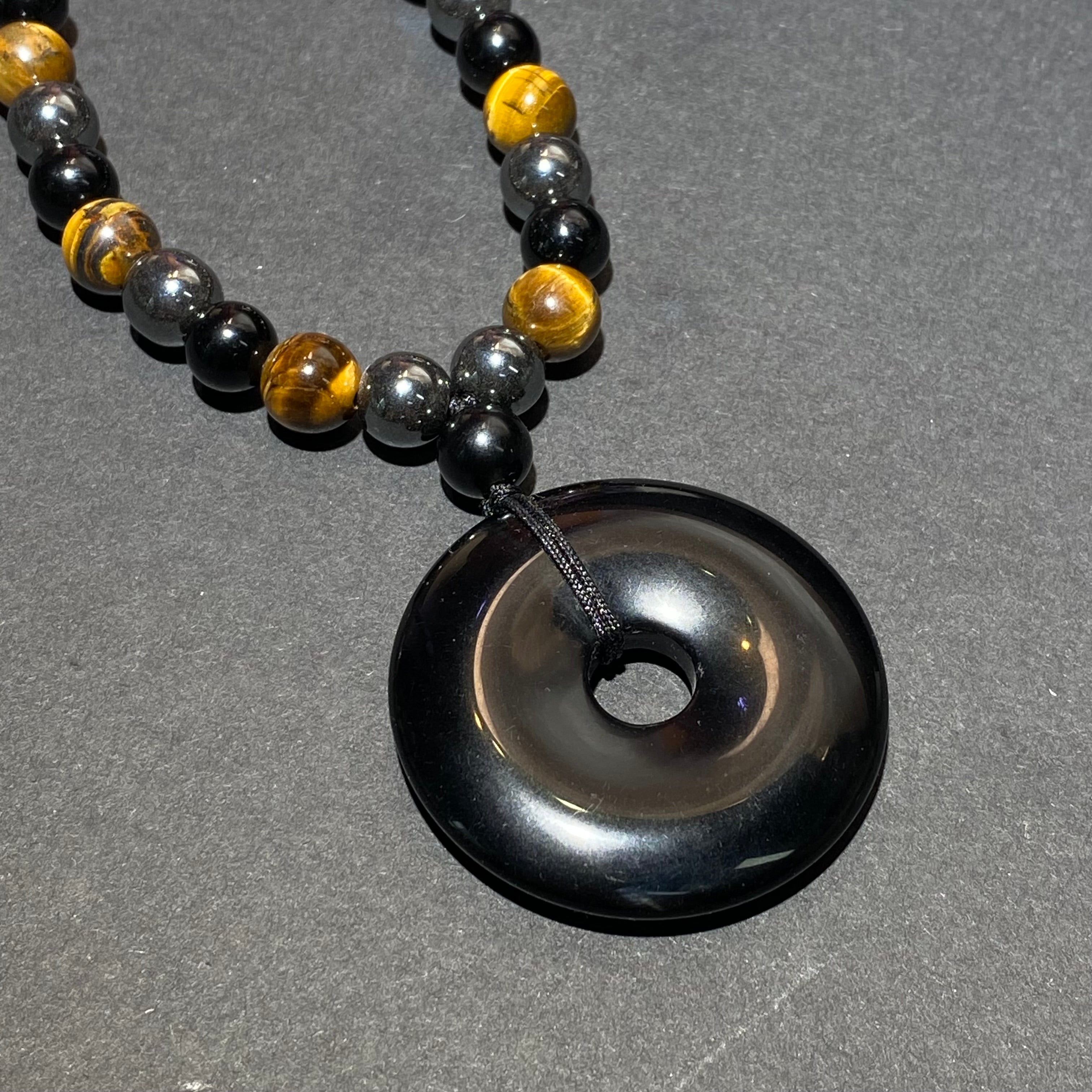 Hematite+Tiger Eyes Necklaces