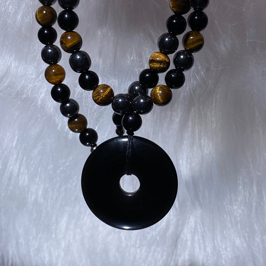 Hematite+Tiger Eyes Necklaces