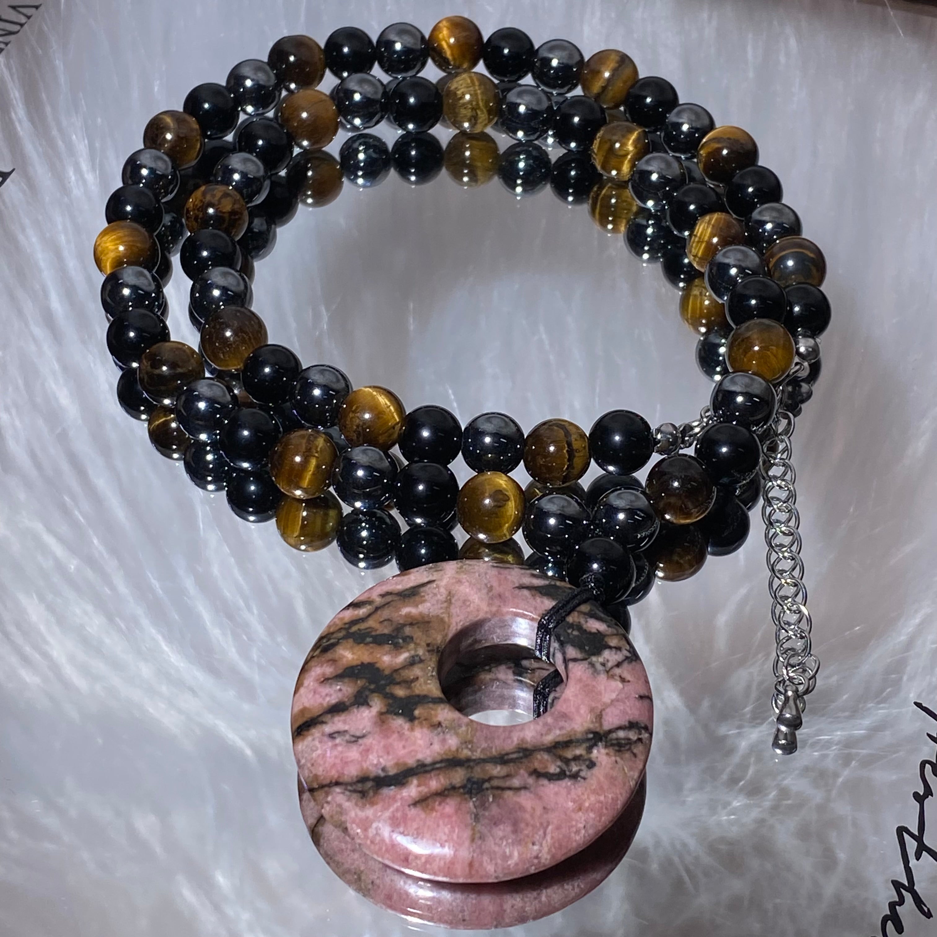 Hematite+Tiger Eyes Necklaces