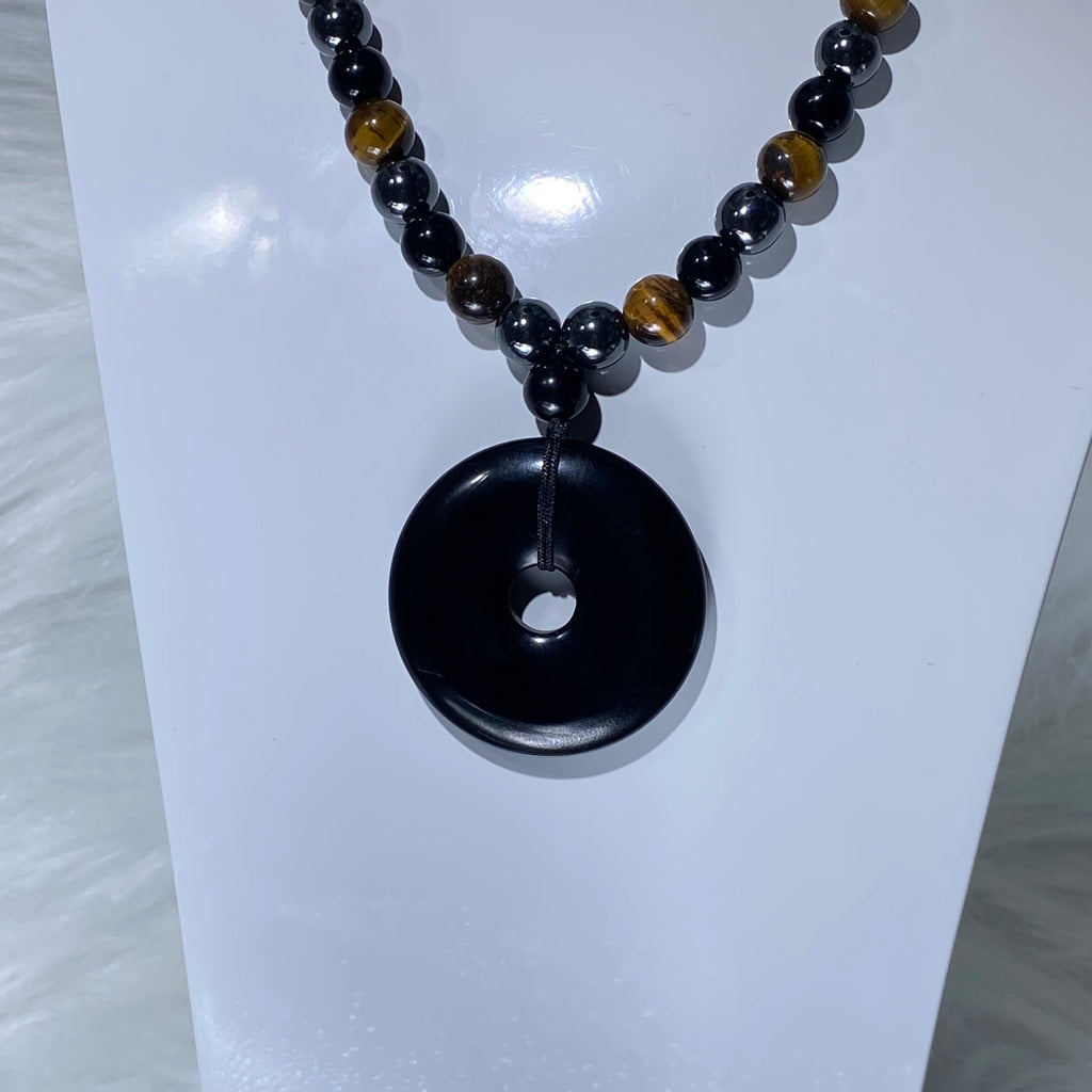 Hematite+Tiger Eyes Necklaces
