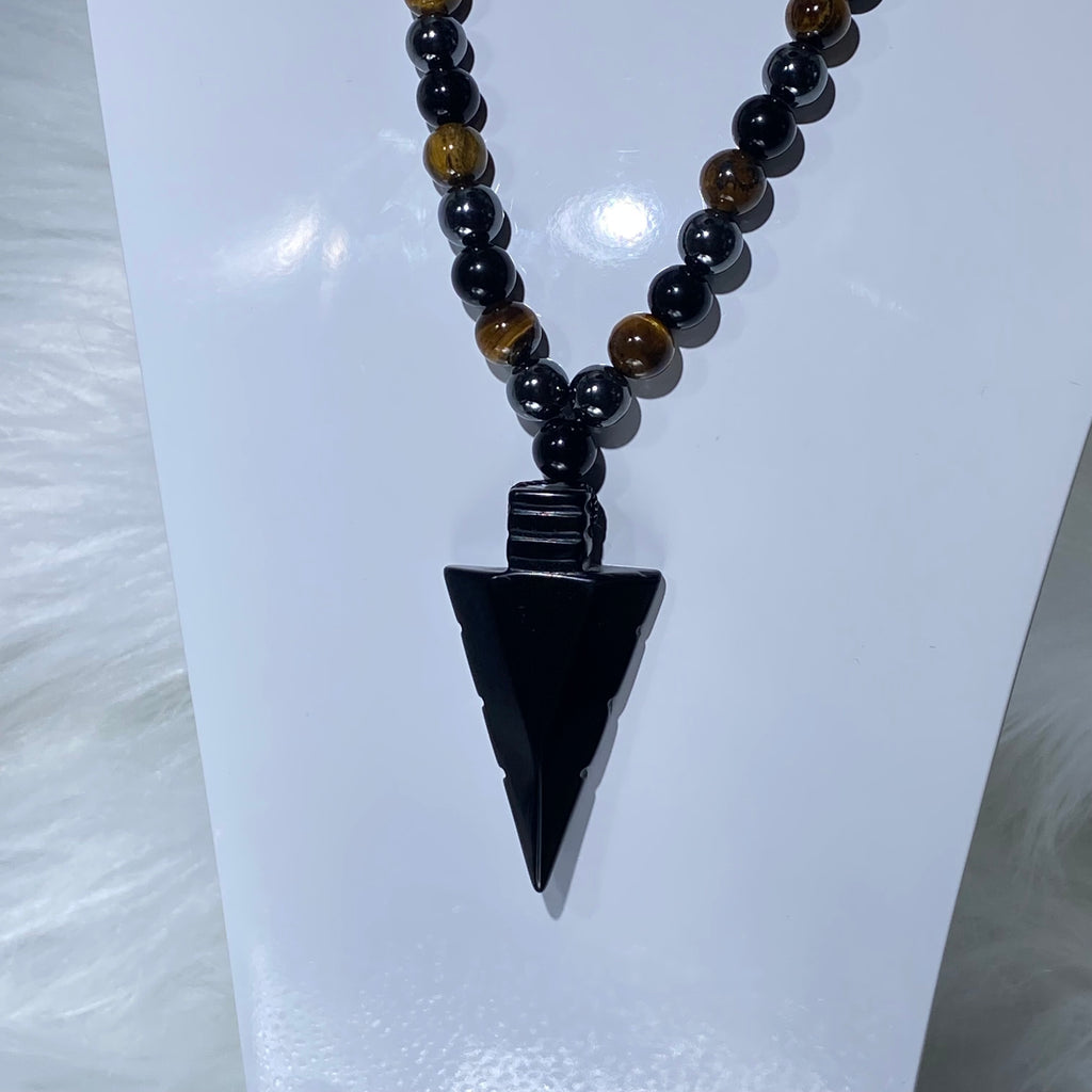 Hematite+Tiger Eyes Necklaces