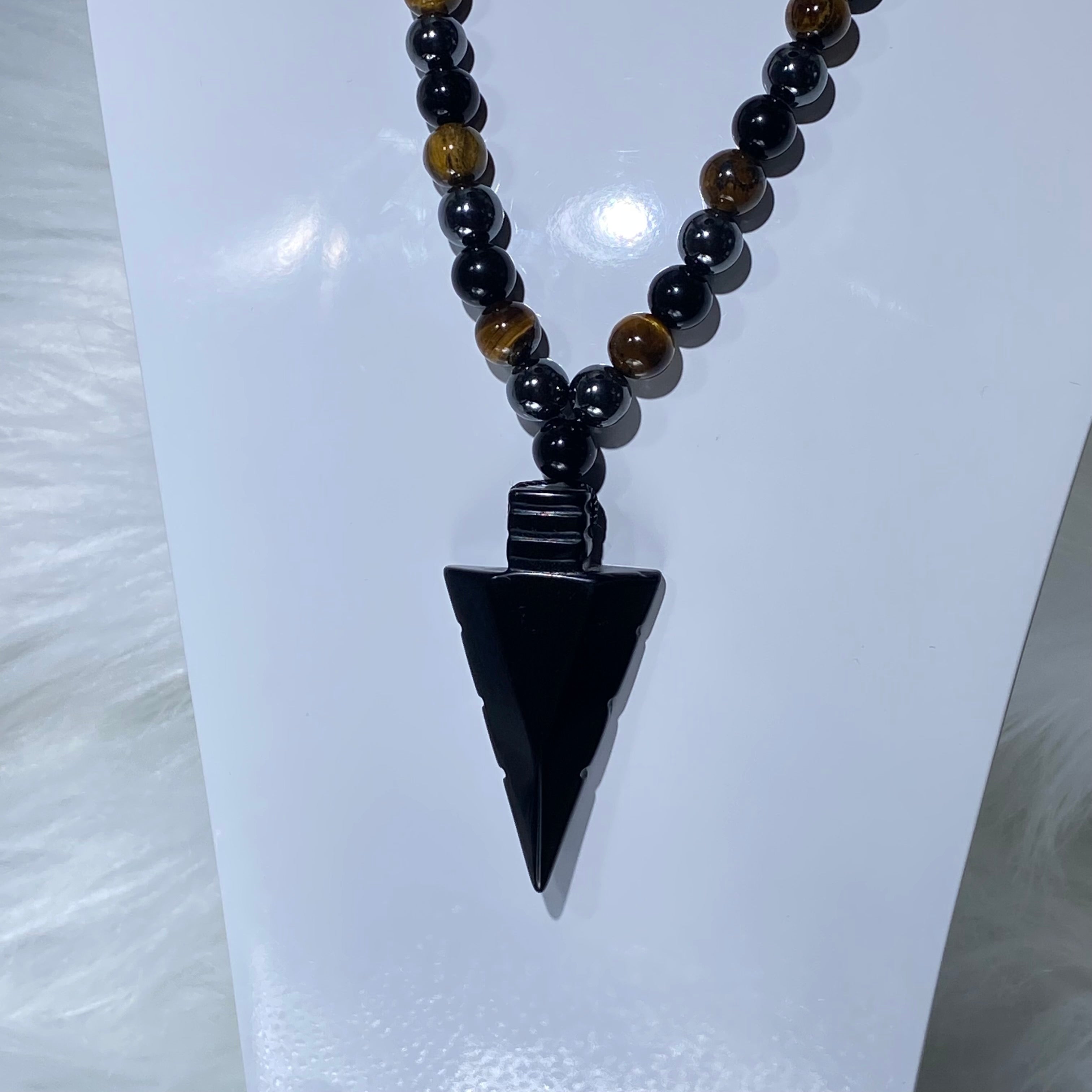 Hematite+Tiger Eyes Necklaces