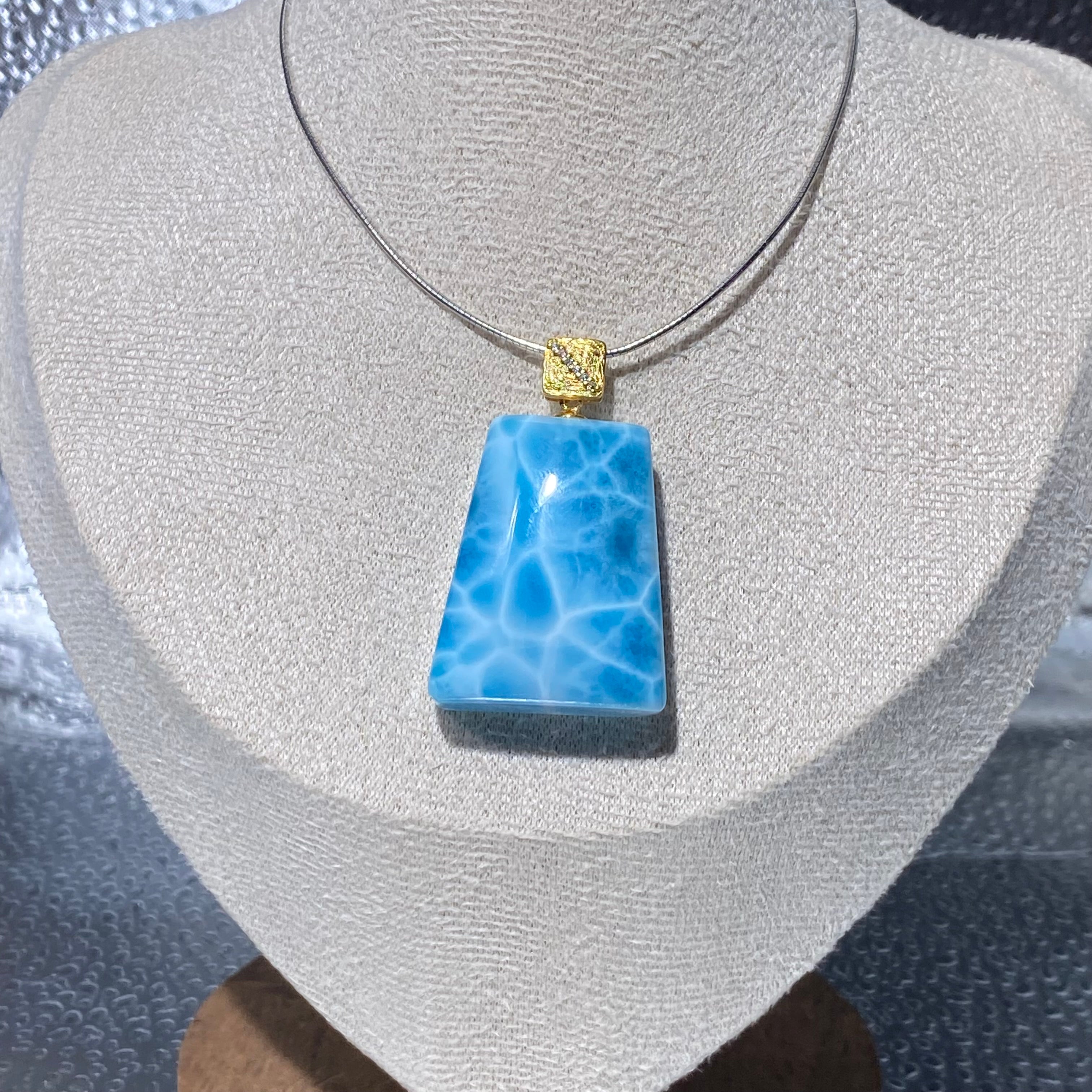 Natural Larimar s925 Pendant