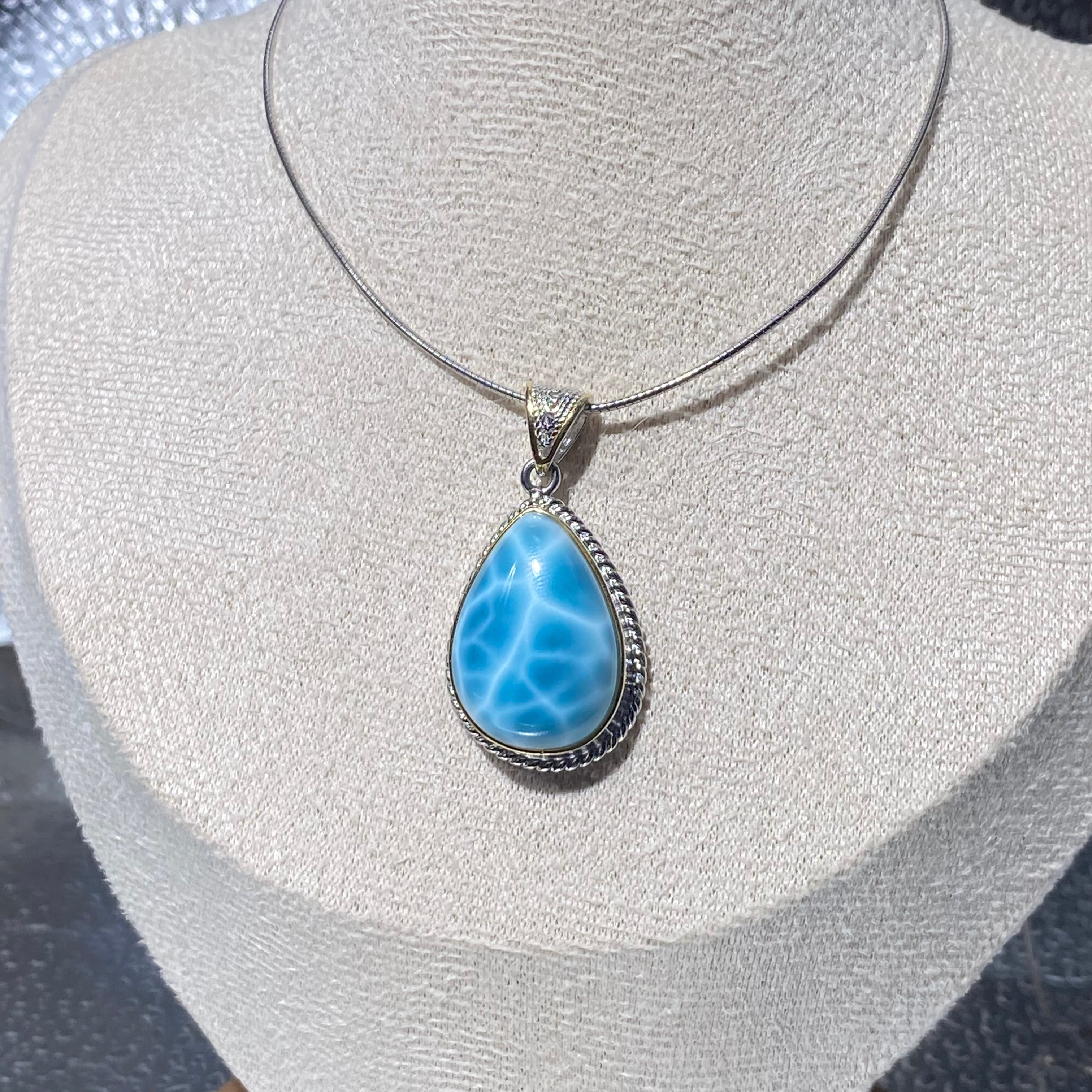 Natural Larimar s925 Pendant