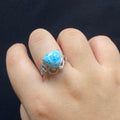 Heart-Shaped Larimar Sterling Silver Ring
