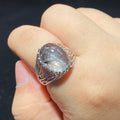Black Tourmalinated Quartz Sterling Silver Statement Ring
