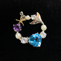 Multi-Stone Whimsical Ocean Mermaid Pendant - Natural Gemstone Jewelry