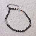 Natural Smoky Quartz Buddha Multi-Use Beaded Bracelet / Phone Lanyard / Bag Charm Transparent smoky brown faceted crystal with carved lucky buddha pendant adjustable thin wrist chain
