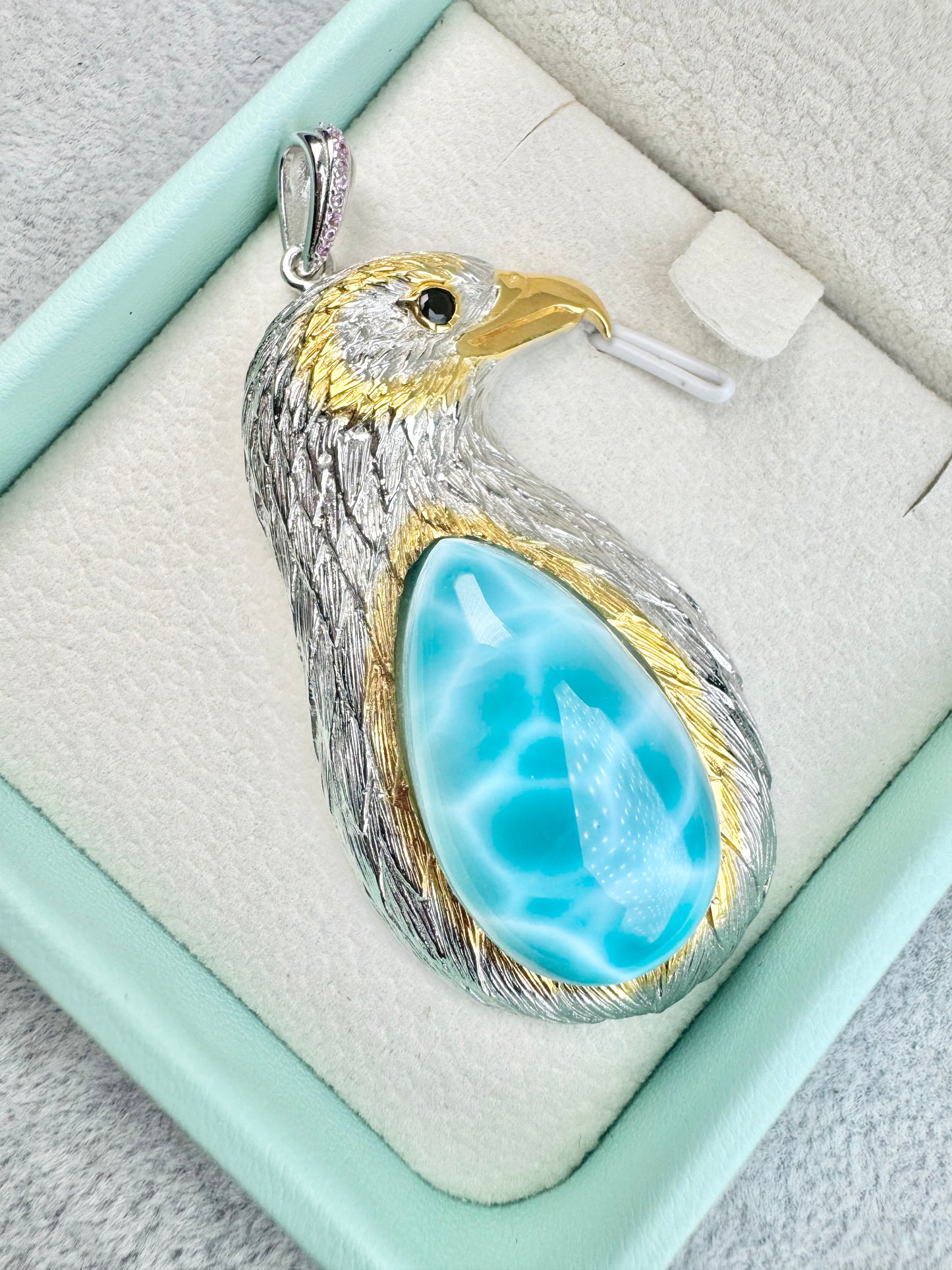 Darker BuleLarimar Eagal Shape S925 Pendant