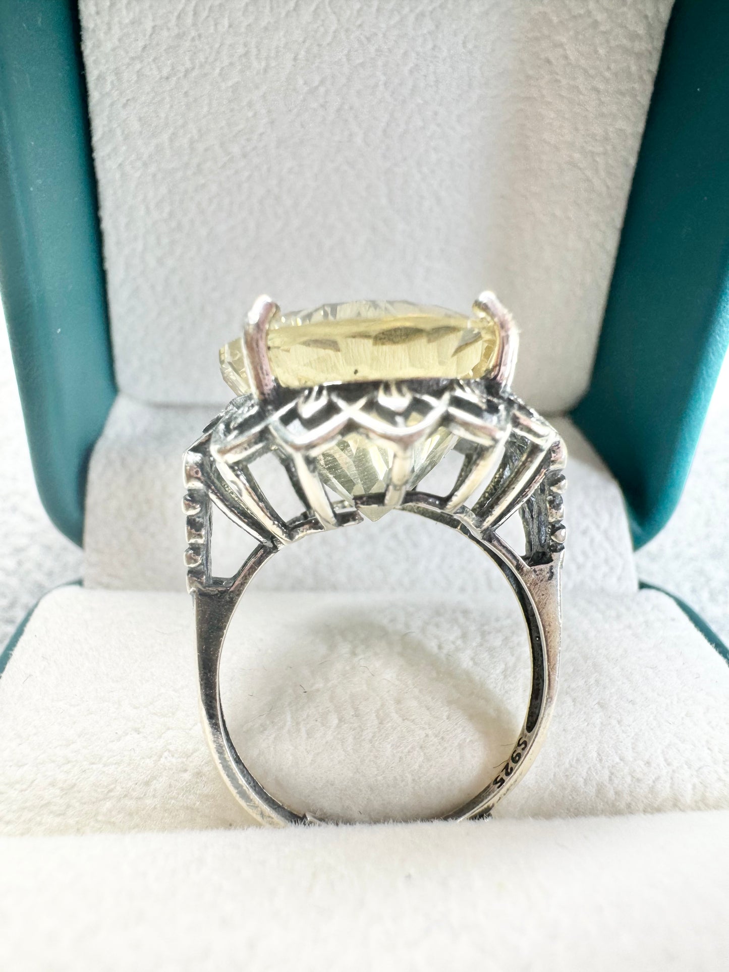 Round S925 Shape Special Cutting Citrine Ring