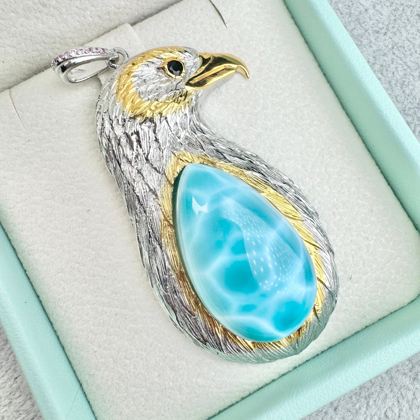 Darker BuleLarimar Eagal Shape S925 Pendant