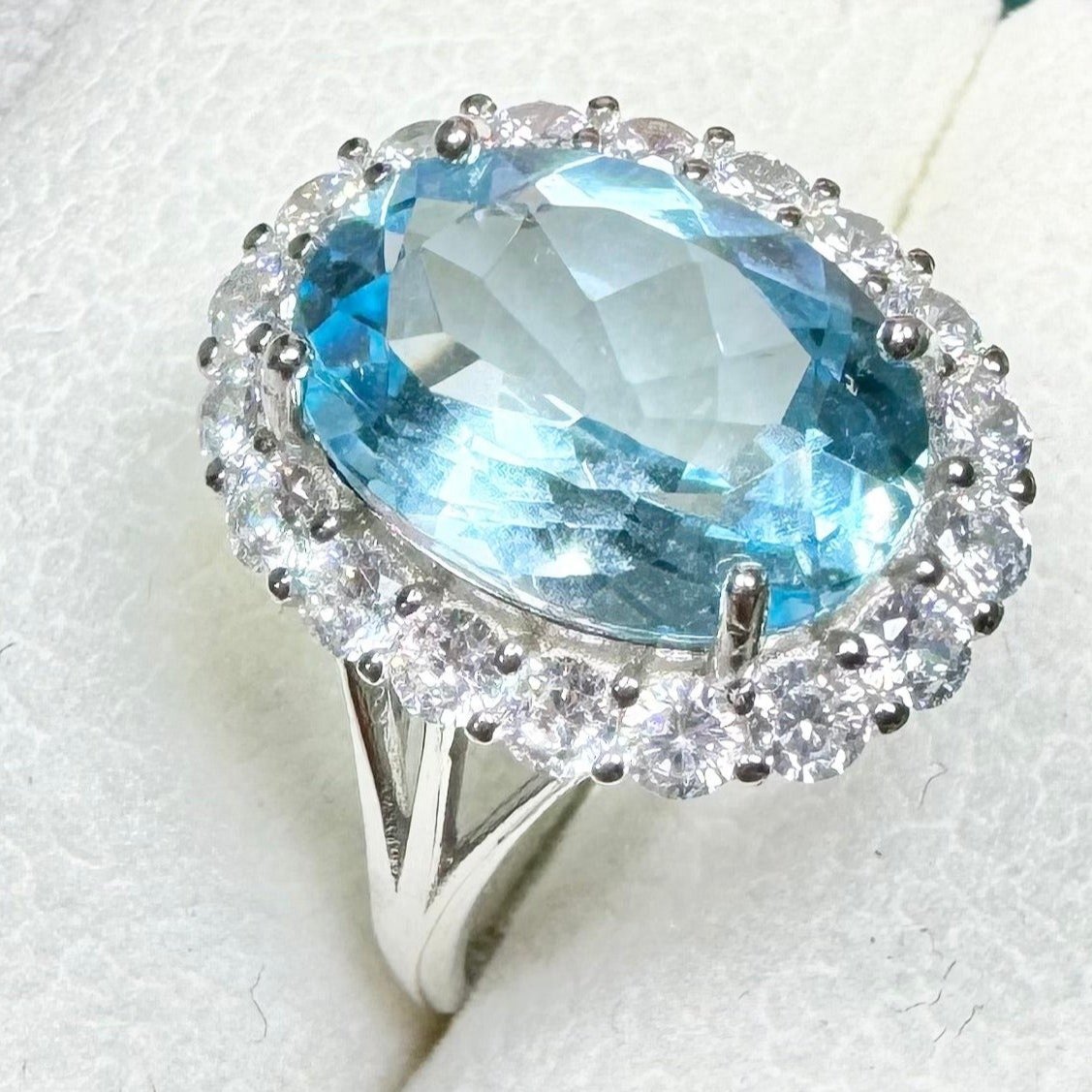 Natural Topaz Fashion S925 Adjustable Ring