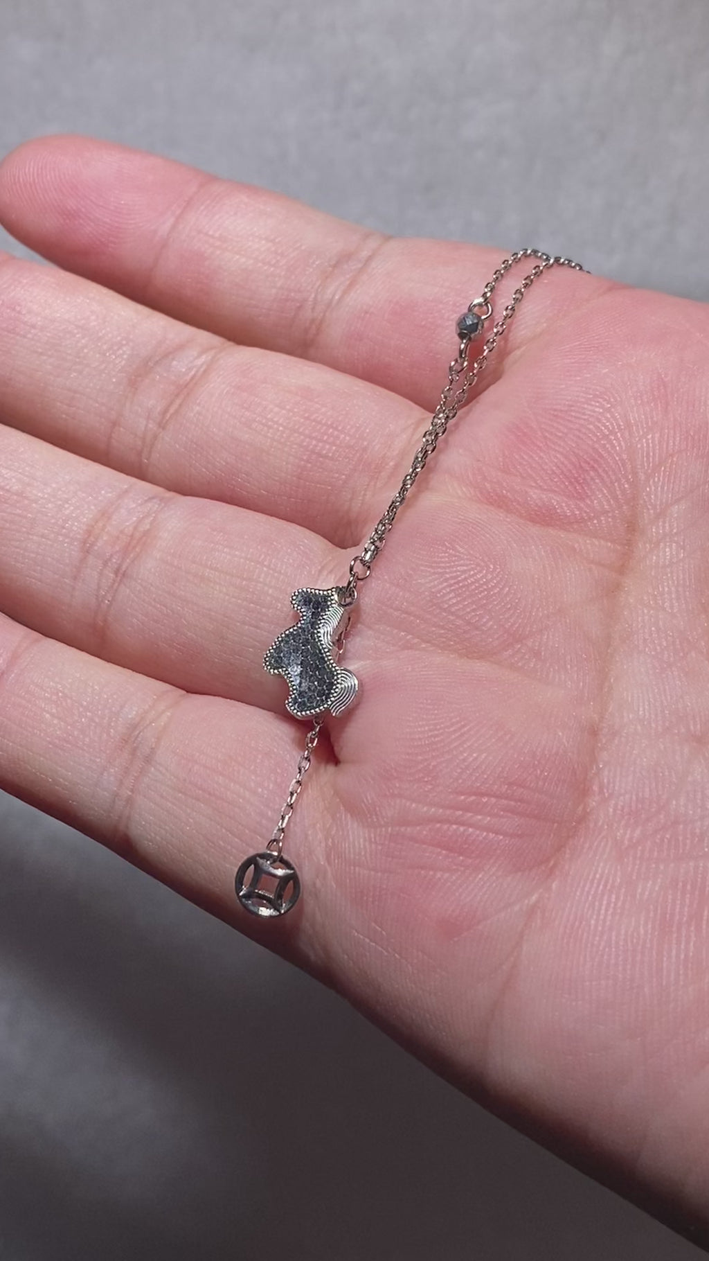 Cute Pony Horse Y-Shape Tassel Adjustable Thin S925 Sterling Silver Layering Necklace For Women